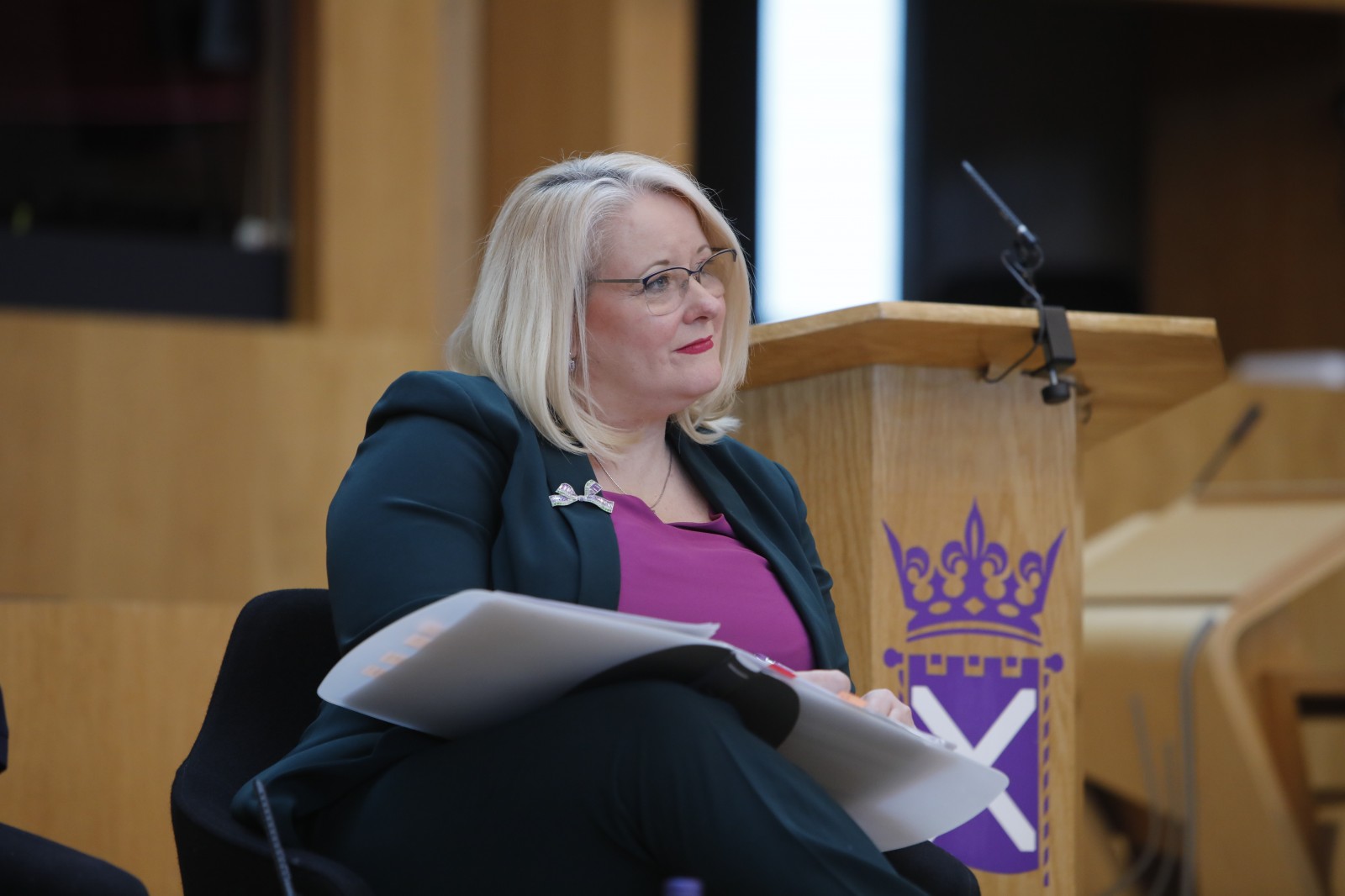 Christina McKelvie MSP, Minister for Older People and Equalities speaking in the chamber of the Scottish Parliament during the plenary session to mark International Women's Day 2020 07 March 2020. Pic - Andrew Cowan/Scottish Parliament