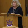 Patricia McKeown, Regional Secretary UNISON Northern Ireand speaking in the chamber of the Scottish Parliament during the plenary session to mark International Women's Day 2020 07 March 2020. Pic - Andrew Cowan/Scottish Parliament