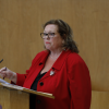 Agnes Tolmie, Scottish Womens Convention Chair speaking in the chamber of the Scottish Parliament during the plenary session to mark International Women's Day 2020 07 March 2020. Pic - Andrew Cowan/Scottish Parliament