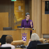 Ann Henderson, Rector, Edinburgh University speaking in the chamber of the Scottish Parliament during the plenary session to mark International Women's Day 2020 07 March 2020. Pic - Andrew Cowan/Scottish Parliament