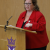 Agnes Tolmie, Scottish Womens Convention Chair speaking in the chamber of the Scottish Parliament during the plenary session to mark International Women's Day 2020 07 March 2020. Pic - Andrew Cowan/Scottish Parliament